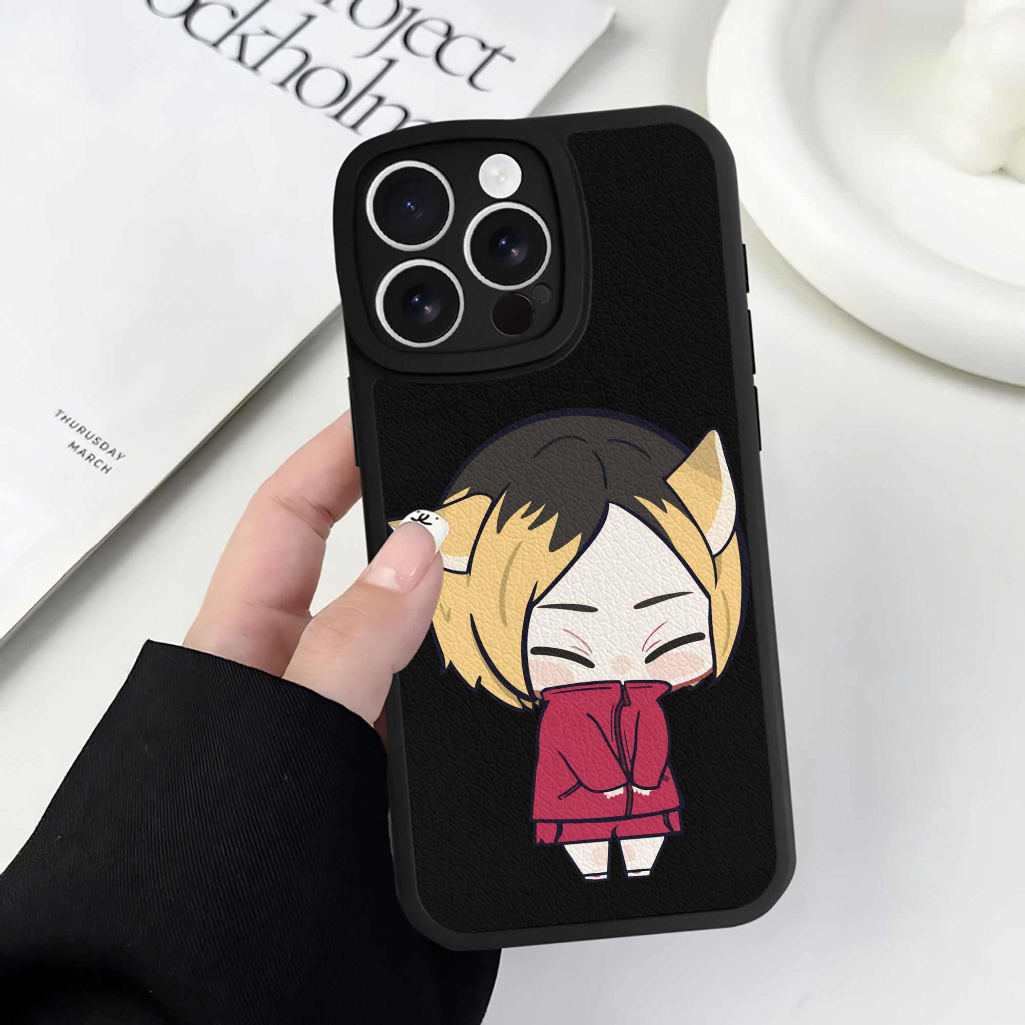 （画像用） ハイキュー!! Haikyu!! 【iPhone 16シリーズ対応】シリコンスマホケース（レザー調） 材質：シリコン